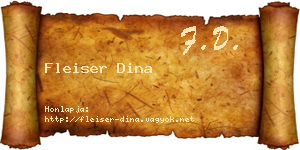 Fleiser Dina névjegykártya